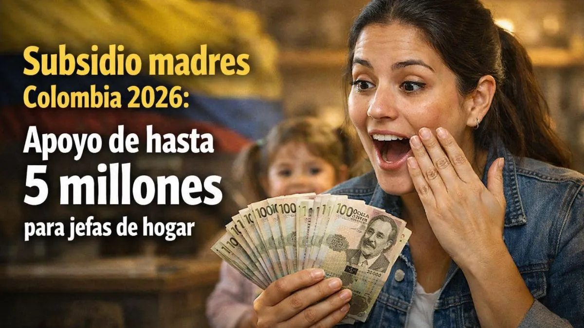 Subsidio madres Colombia 2026: Apoyo de hasta 5 millones para jefas de hogar